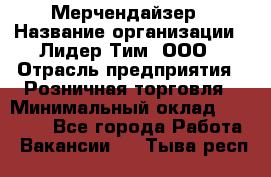 Мерчендайзер › Название организации ­ Лидер Тим, ООО › Отрасль предприятия ­ Розничная торговля › Минимальный оклад ­ 12 000 - Все города Работа » Вакансии   . Тыва респ.